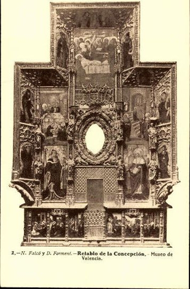 12 alte Ak Museo Provincial de Valencia, Zeichnungen, diverse Ansichten  