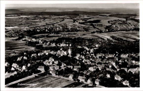 Postcard Erdmannhausen in Württemberg, aerial photograph