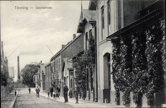 Ak Tönning aan de Eider Nordfriesland, Deichstrasse