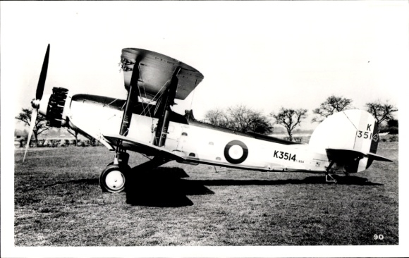 Photo Postcard Airplane Fairey Seal I K3514