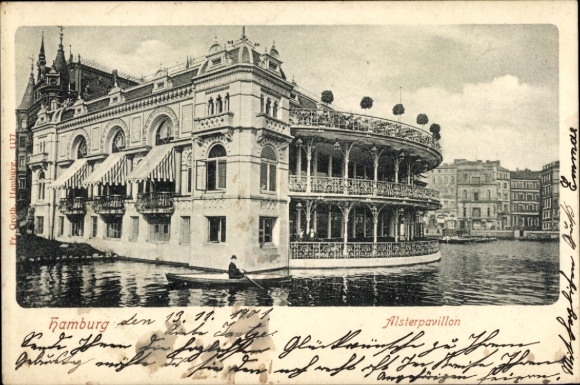 Postcard Hamburg Mitte Neustadt, Alsterpavillon