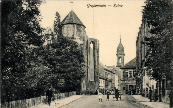 Ak Großenhain Saksen, stadsgezicht, ruïne, oude architectuur