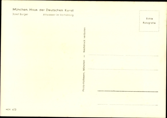 Artist Postcard Burger, J., HDK No. 650, Altwasser in early spring