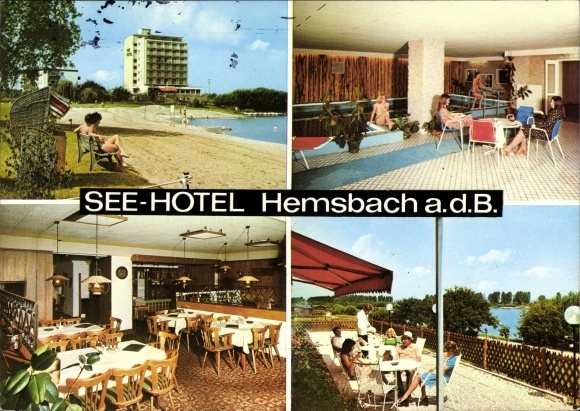 Ak Hemsbach an der Bergstraße, See-Hotel, Inneres