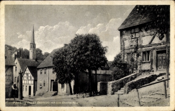 Postcard Oderberg in der Mark, historical buildings, church, idyllic landscape