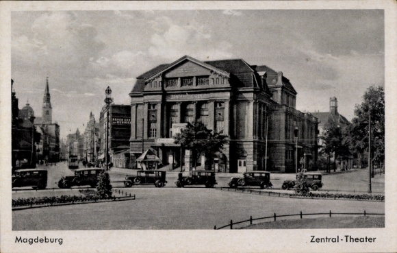 Postcard Magdeburg an der Elbe, Central Theater