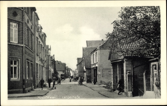 Postcard Hoya on the Weser, Langestrasse