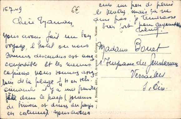 Postcard Fouesnant Finistère, costumes of the country