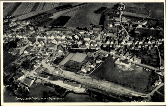 Postcard Langquaid in Lower Bavaria, aerial photograph