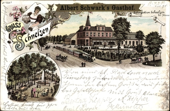 Chromo-Litho Hamburg Eimsbüttel Schnelsen, inn, garden area