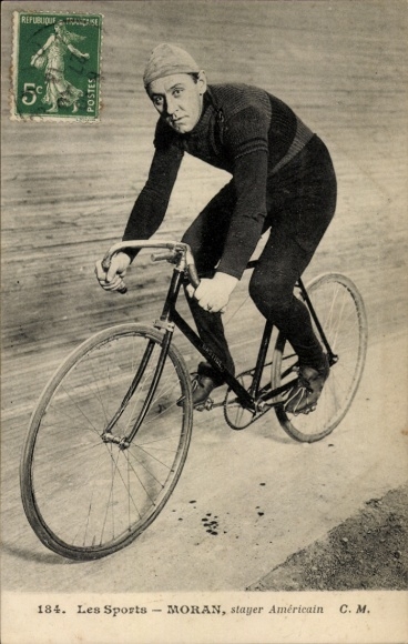 Ak Radrennsport, Radrennfahrer Jimmy Moran, Radrennbahn