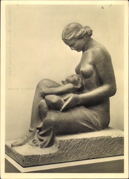 Postcard plastic by Emil Sutor, mother, HDK 97