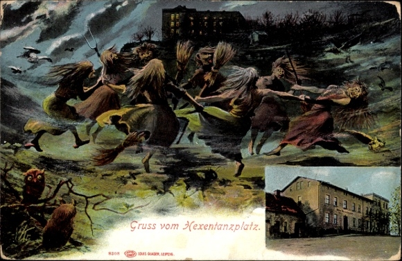 Artist Postcard Thale in the Harz, Hexentanzplatz, Hotel