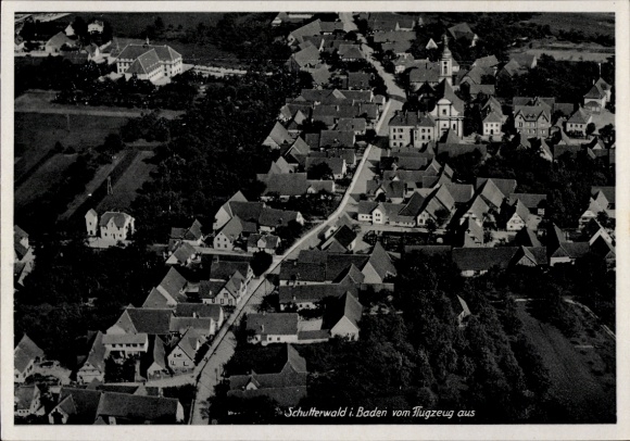 Ak Schutterwald in Baden, luchtfoto