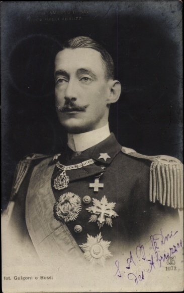 Postcard Luigi Amedeo di Savoia-Aosta, son of Amadeus I, King of Spain, portrait, order