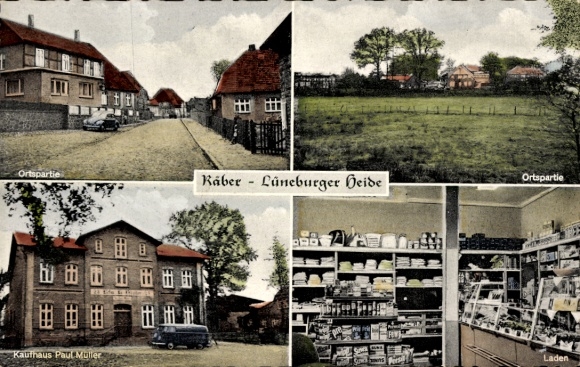 Ak Räber Suderburg Niedersachsen, Lüneburger Heide, Ortspartie, Kaufhaus Paul Müller, Laden