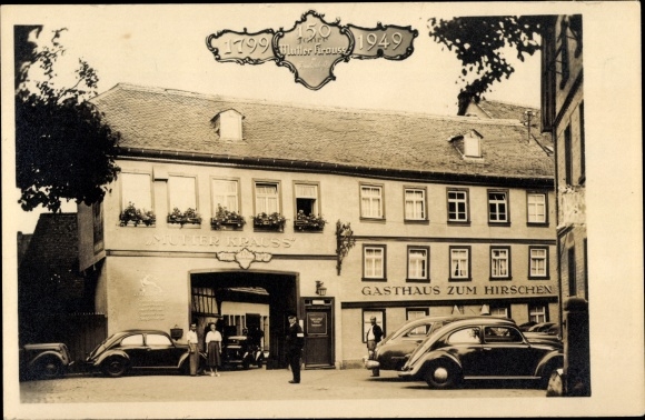 Photo Postcard Schwalbach am Taunus Hesse, Gasthaus zum Hirschen, Hauptstraße 13