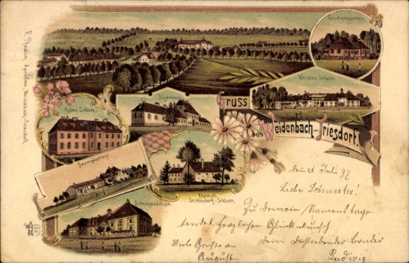 lito Triesdorf Weidenbach w Altmühltal Środkowa Frankonia, plantacja drzew, szkoła rolnicza, Biały Zamek