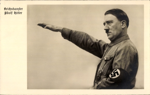 Ak Führer en rijkskanselier Adolf Hitler, portret, groet, NPG 1375