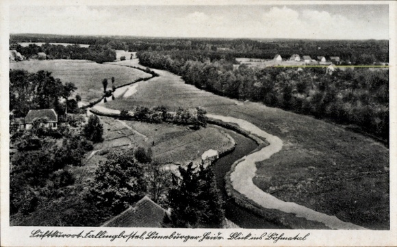 Ak Bad Fallingbostel Lüneburger Heide, Landschaftsaufnahme, Blick ins Böhmatal, Wasserlauf, Bäume