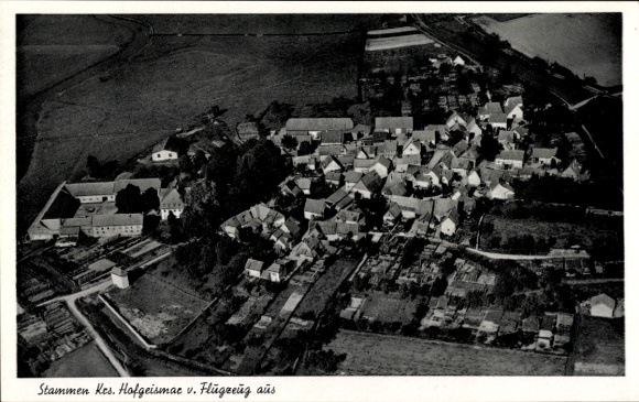Postcard Stammen Trendelburg in Hesse, aerial photograph