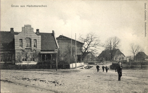 Ak Hademarschen in Holstein, Straßenpartie
