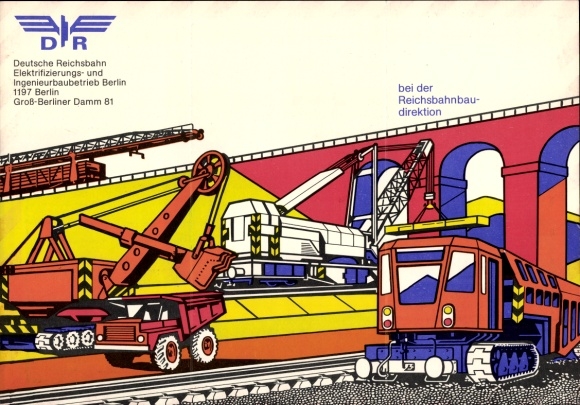 GDR German Reichsbahn timetable, occupations in the Reichsbahn construction department around 1980