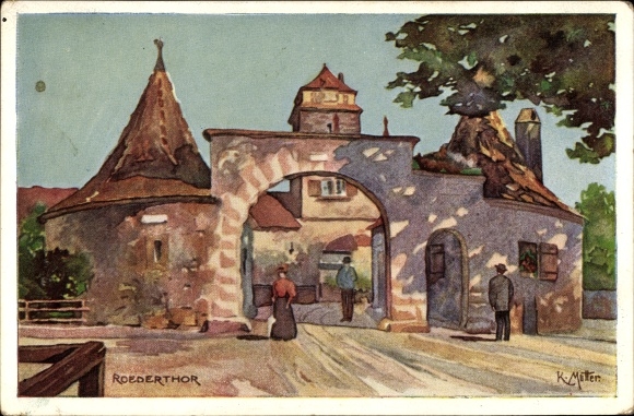 Artist PC Mother, K., Rothenburg ob der Tauber, view from the Roedertor