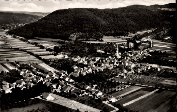 Ak Grießen im Klettgau Baden, Fliegeraufnahme