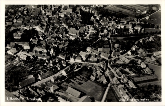 Postcard Uffenheim in Middle Franconia, aerial photograph