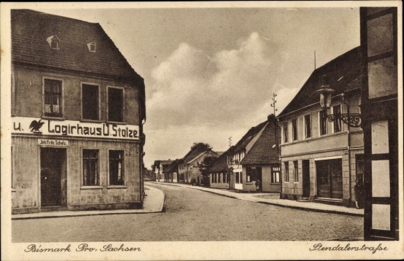 Postcard Bismark Altmark, Stendaler Straße, Guest House U. Stolze