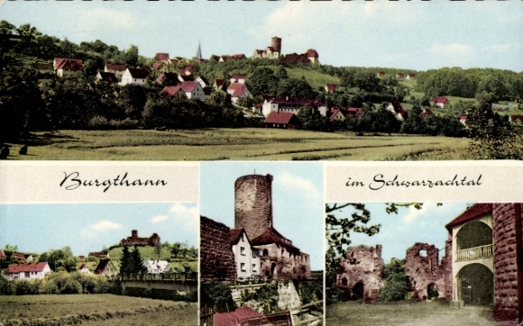 Ak Burgthann in de regio Neurenberg, Burgthann in de Schwarzachvallei, historische kastelen, rustig landschap...