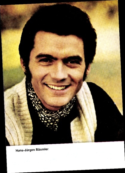 Postcard actor and figure skater Hans-Jürgen Bäumler, portrait, ZDF, autograph