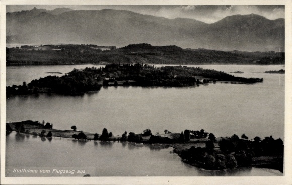 Postcard Seehausen am Staffelsee, aerial photograph