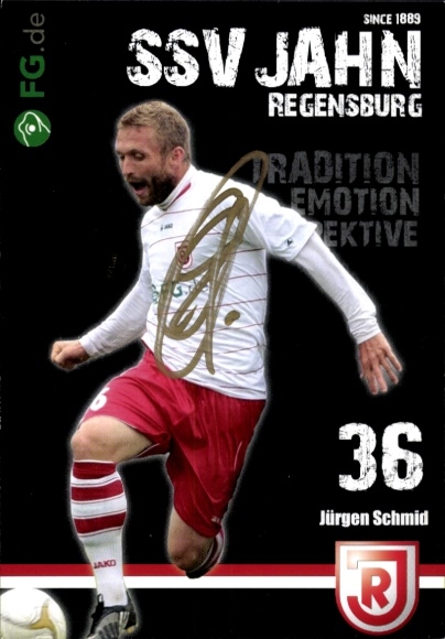 Autograph card footballer Jürgen Schmid, SSV Jahn Regensburg, autograph
