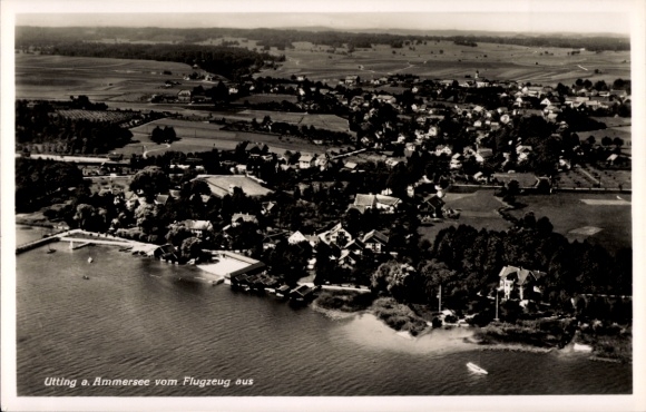 Ak Utting am Ammersee Oberbayern, Fliegeraufnahme