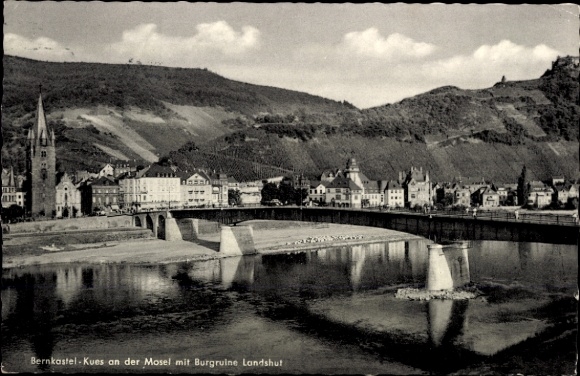Ak Bernkastel Kues aan de Moezel, kasteelruïne Landshut