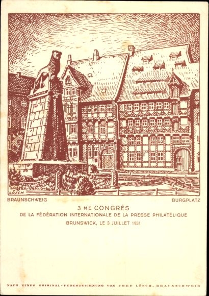 Postwaardestuk Ak GS DR PP 106 C7 01, 37e Filatelistendag Braunschweig 1931