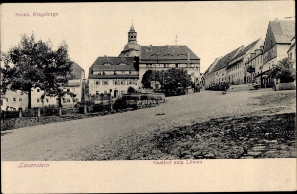 Postcard Lauenstein Altenberg in the Ore Mountains, Gasthof zum Löwen