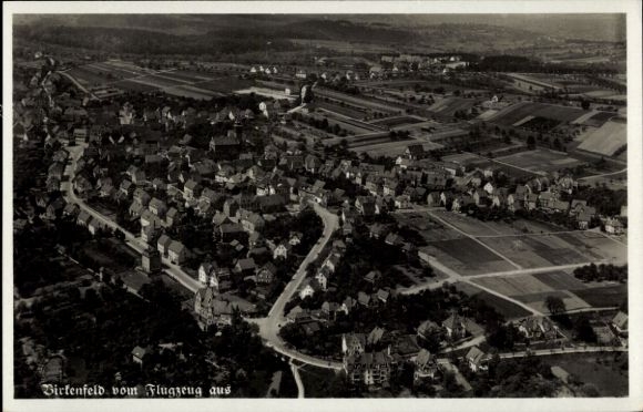 Postcard Birkenfeld in Württemberg, aerial photograph