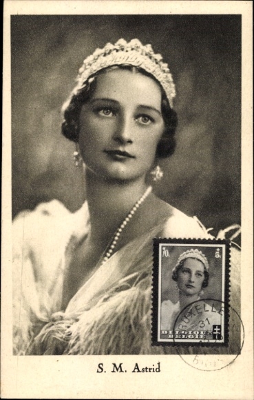 Maximum Postcard Astrid of Sweden, Queen of Belgium, portrait