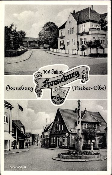 Ansichtkaart Horneburg im Alten Land, Bahnhofstrasse, wapenschild