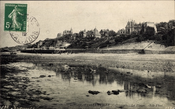 Postcard Villerville Calvados, The Beach