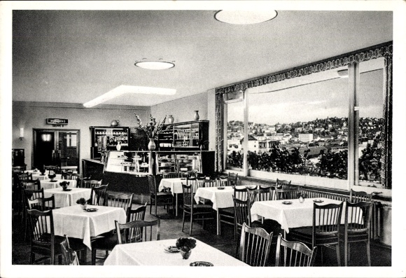 Postcard Stuttgart, Höhen-Restaurant in the Kaufhaus Union, Königstraße 27/29
