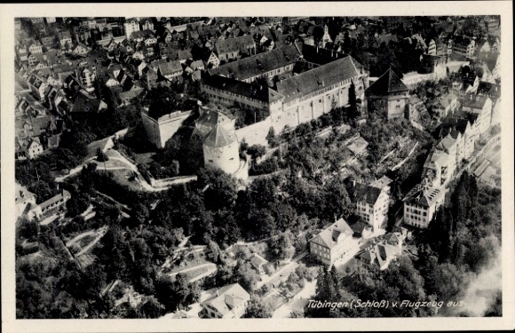 Postcard Tübingen am Neckar, aerial photograph