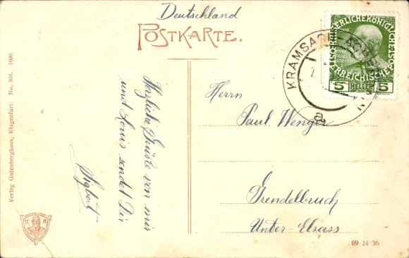 Postcard Steamer Thalia on Lake Wörthersee