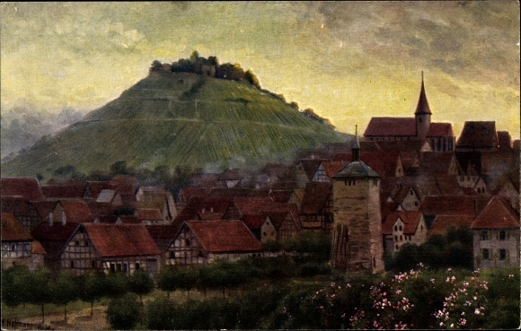 Artist PC Hoffmann, Weinsberg in the district of Heilbronn, view of the place with Weibertreu