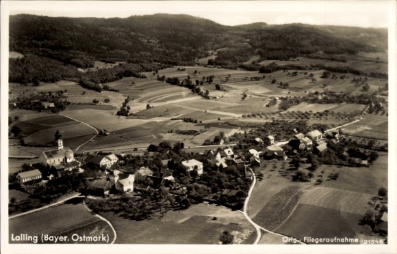 Ak Lalling in het Beierse Woud, luchtfoto