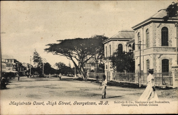 Postcard Georgetown Guyana, Magistrate Court, High Street