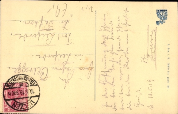 Stone print Postcard Uelzen in Lower Saxony, provost, coat of arms